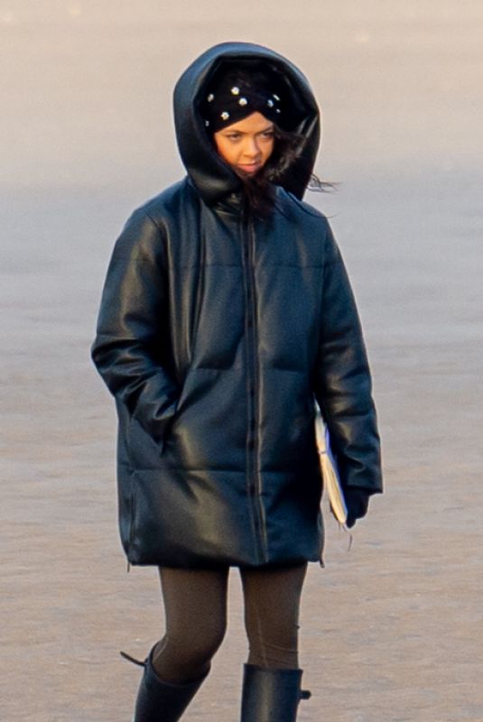 VANESSA BAUER Out for Early Morning Beach Walk in Blackpool 02/04/2021