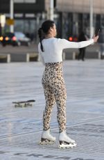 VANESSA BAUER Out Roller Skating in Manchester 02/26/2021