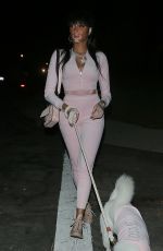 WINNIE HARLOW Night Out with Her Dog in Los Angeles 02/01/2021