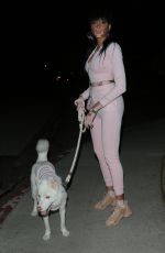 WINNIE HARLOW Night Out with Her Dog in Los Angeles 02/01/2021