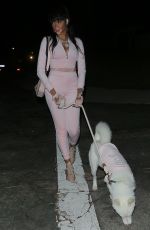 WINNIE HARLOW Night Out with Her Dog in Los Angeles 02/01/2021