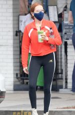 ZOEY DEUTCH Leaves Alfred Coffee in Los Angeles 02/10/2021