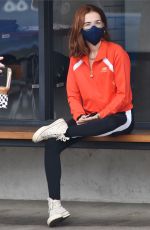ZOEY DEUTCH Leaves Alfred Coffee in Los Angeles 02/10/2021