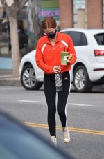 ZOEY DEUTCH Leaves Alfred Coffee in Los Angeles 02/10/2021