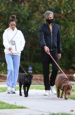 ALESSANDRA AMBROSIO and her PR Milan Blagojevic Out with Their Dogs in Santa Monica 03/18/2021