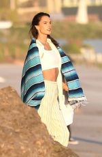 ALESSANDRA AMBROSIO at a Photoshoot on the Beach in Malibu 03/09/2021