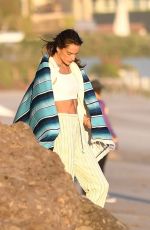 ALESSANDRA AMBROSIO at a Photoshoot on the Beach in Malibu 03/09/2021
