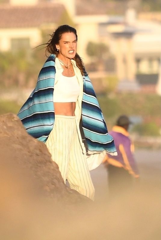 ALESSANDRA AMBROSIO at a Photoshoot on the Beach in Malibu 03/09/2021