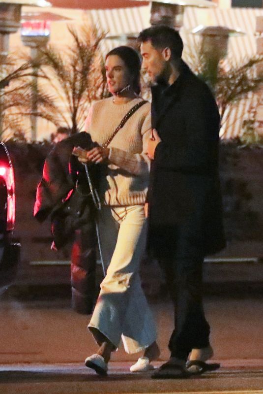 ALESSANDRA AMBROSIO Out for Dinner in Santa Monica 03/09/2021