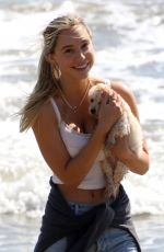 ALEXIS REN Out with Her Dog at a Beach in Malibu 03/01/2021