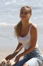 ALEXIS REN Out with Her Dog at a Beach in Malibu 03/01/2021