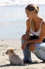 ALEXIS REN Out with Her Dog at a Beach in Malibu 03/01/2021
