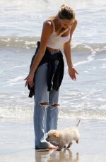 ALEXIS REN Out with Her Dog at a Beach in Malibu 03/01/2021