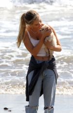 ALEXIS REN Out with Her Dog at a Beach in Malibu 03/01/2021