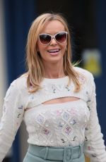 AMANDA HOLDEN in a Mini Skirt at Global Radio in London 03/17/2021