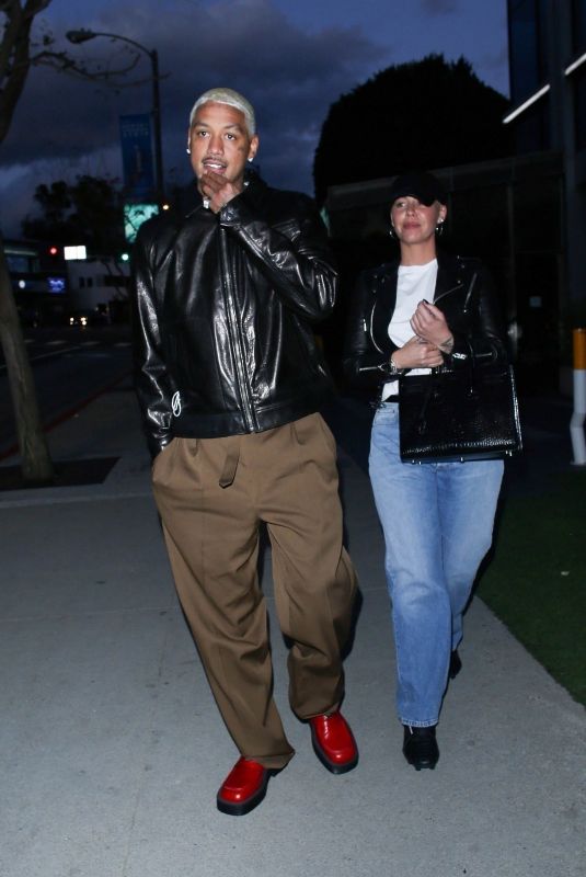AMBER ROSE and Alexander Edwards Out for Dinner in West Hollywood 03/16/2021