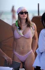 AMELIA HAMLIN in Bikini at a Beach in Miami 02/28/2021