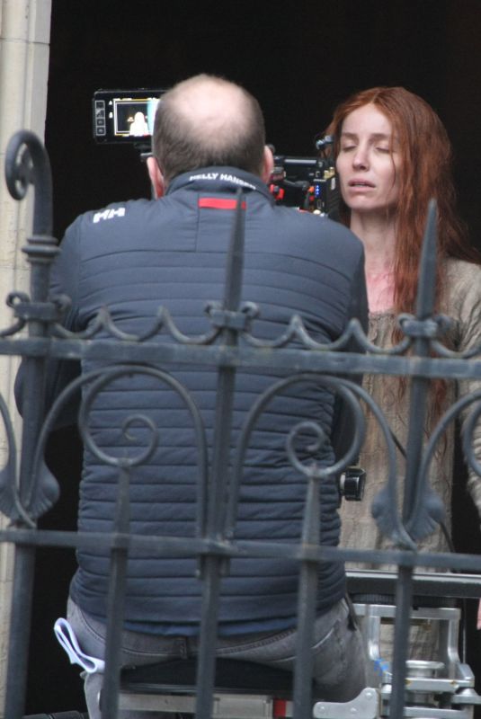 ANNABELLE WALLIS on the Set of The Silence Of Mercy in Dublin 03/03/2021