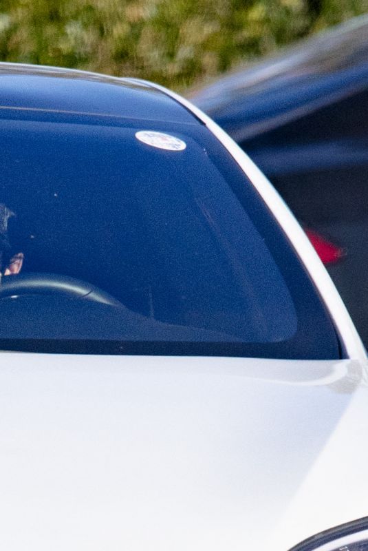 ARIANA GRANDE and Dalton Gomez Out Driving in Montecito 03/30/2021