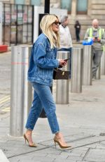 ASHLEY ROBERTS in Double Denim at Global Studios in London 03/16/2021