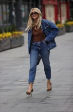 ASHLEY ROBERTS in Double Denim at Global Studios in London 03/16/2021