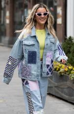 ASHLEY ROBERTS in Double Denim Leaves Heart Radio in London 03/03/2021