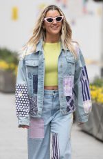 ASHLEY ROBERTS in Double Denim Leaves Heart Radio in London 03/03/2021