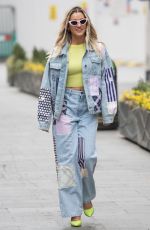 ASHLEY ROBERTS in Double Denim Leaves Heart Radio in London 03/03/2021