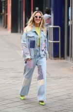 ASHLEY ROBERTS in Double Denim Leaves Heart Radio in London 03/03/2021