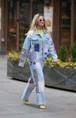 ASHLEY ROBERTS in Double Denim Leaves Heart Radio in London 03/03/2021