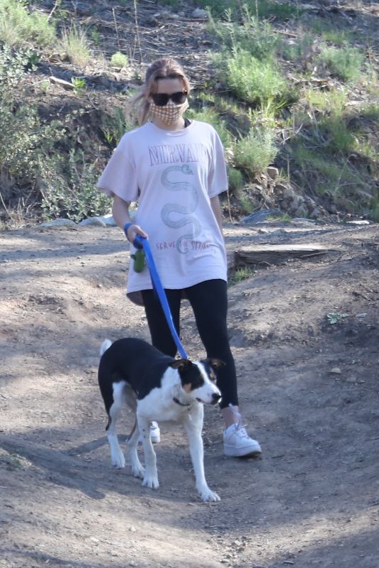 AVA PHILLIPPE Out Hiking with Her Dog in Brentwood 03/19/2021