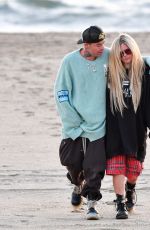 AVRIL LAVIGNE and Mod Sun Out at a Beach in Santa Monica 03/11/2021