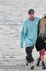 AVRIL LAVIGNE and Mod Sun Out at a Beach in Santa Monica 03/11/2021