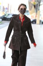 BELLA HADID Arrives at Fitting for Versace Show in Milan 02/28/2021