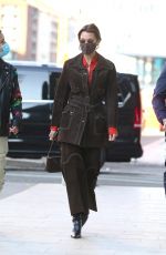 BELLA HADID Arrives at Fitting for Versace Show in Milan 02/28/2021