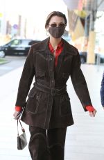 BELLA HADID Arrives at Fitting for Versace Show in Milan 02/28/2021