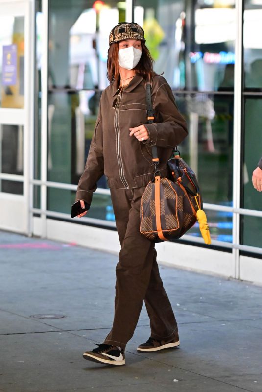 BELLA HADID at JFK Airport in New York 03/06/2021