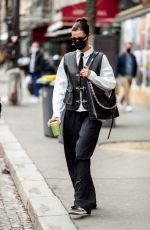 BELLA HADID Heading to a Starbucks in Paris 03/05/2021