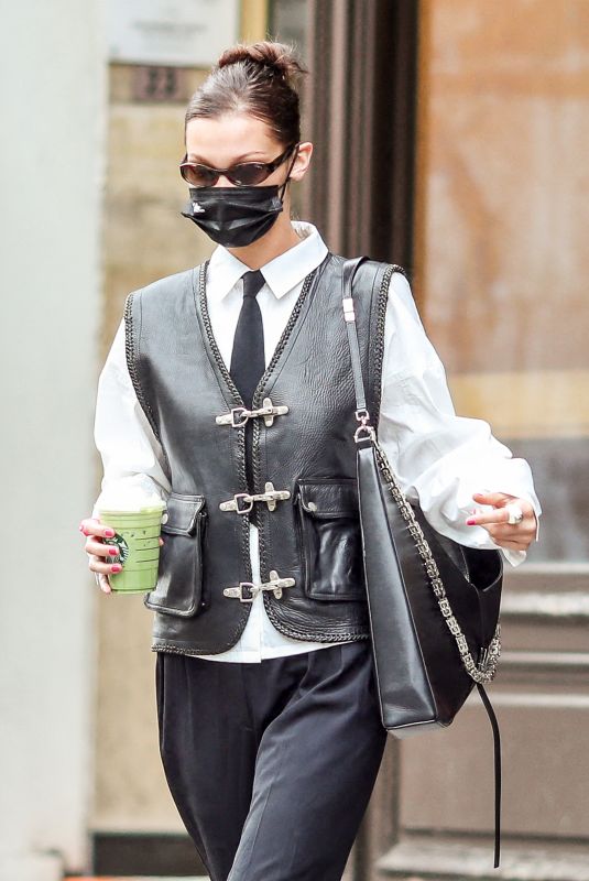 BELLA HADID Heading to a Starbucks in Paris 03/05/2021