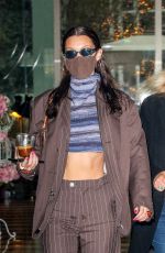 BELLA HADID Leaves Mandarin Oriental Hotel in Paris 03/04/2021