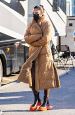 BELLA HADID on the Set of a Michael Kors Campaign in New York 03/29/2021