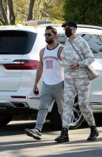 BRIGITTE NIELSEN and Mattia Dessi at Toscanova in Calabasas 03/06/2021