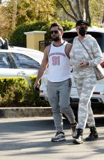 BRIGITTE NIELSEN and Mattia Dessi at Toscanova in Calabasas 03/06/2021