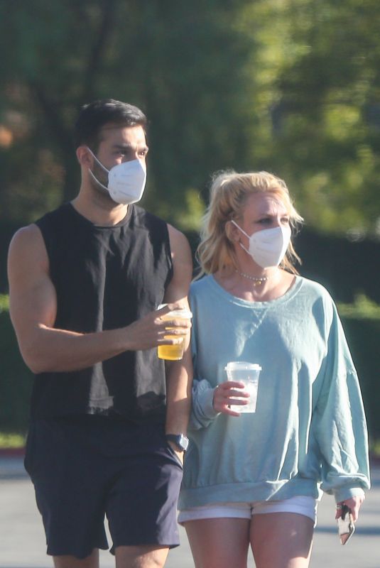BRITNEY SPEARS and Sam Asghari Out in Los Angeles 03/16/2021