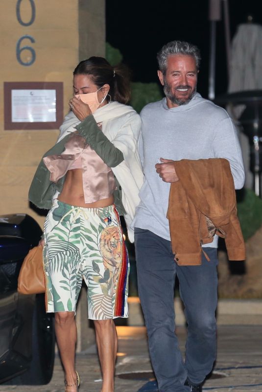 BROOKE BURKE and Scott Rigsby Out for Dinner in Malibu 03/21/2021