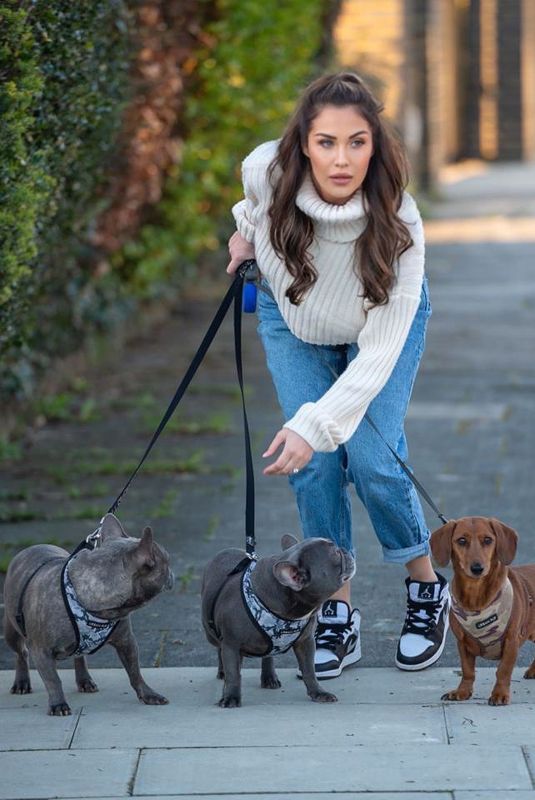 CHLOE GOODMAN Out with Her Dogs in Hove 02/28/2021