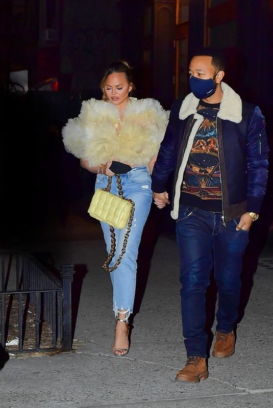 CHRISSY TEIGEN and John Legend at Panna Il Garden in New York 03/07/2021