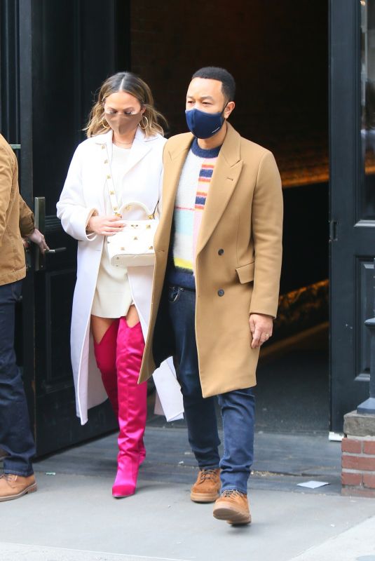 CHRISSY TEIGEN and John Legend Leaves Her Apartment in New York 03/06/2021
