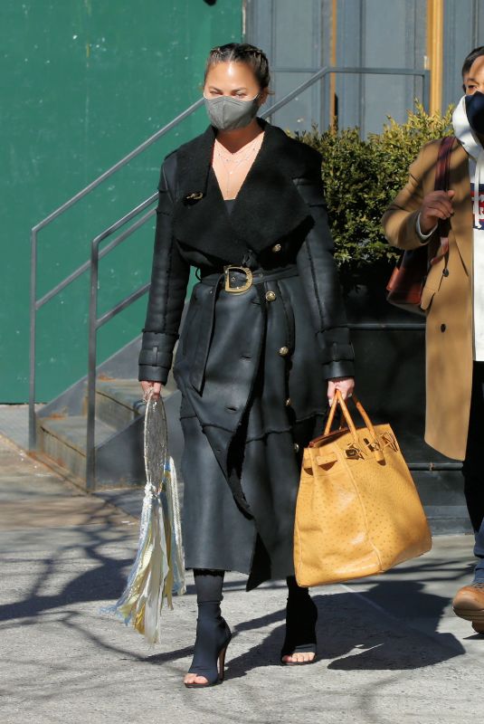 CHRISSY TEIGEN Out SHopping in New York 03/07/2021