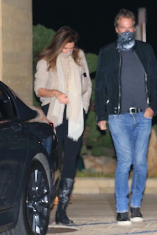 CINDY CRAWFORD and Rande Gerber Night Out in Malibu 03/08/2021